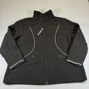 Bebe Sport Y2K Black Fitted Track Jacket Womens 3X Full Zip Fleece Lined